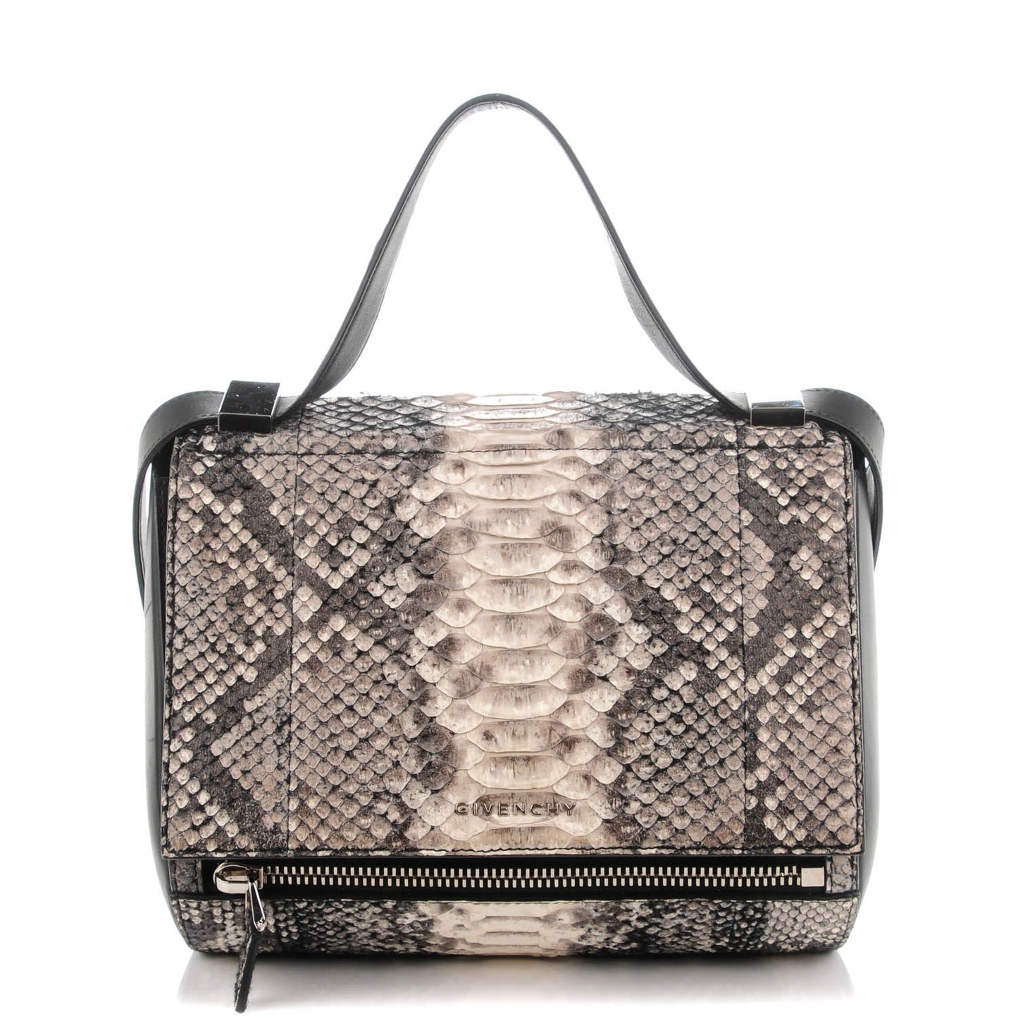 Python Medium Pandora Box Crossbody Bag Black White