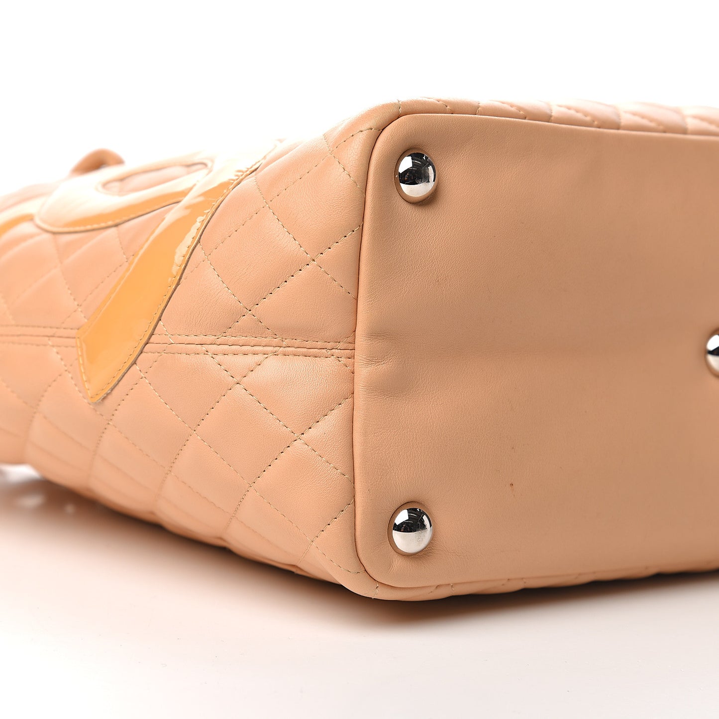 Calfskin Quilted Large Cambon Tote Beige