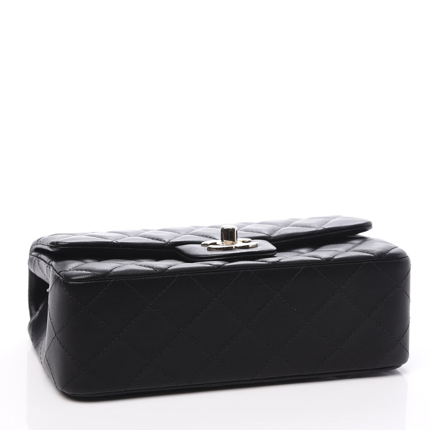 Lambskin Quilted Mini Rectangular Flap Black