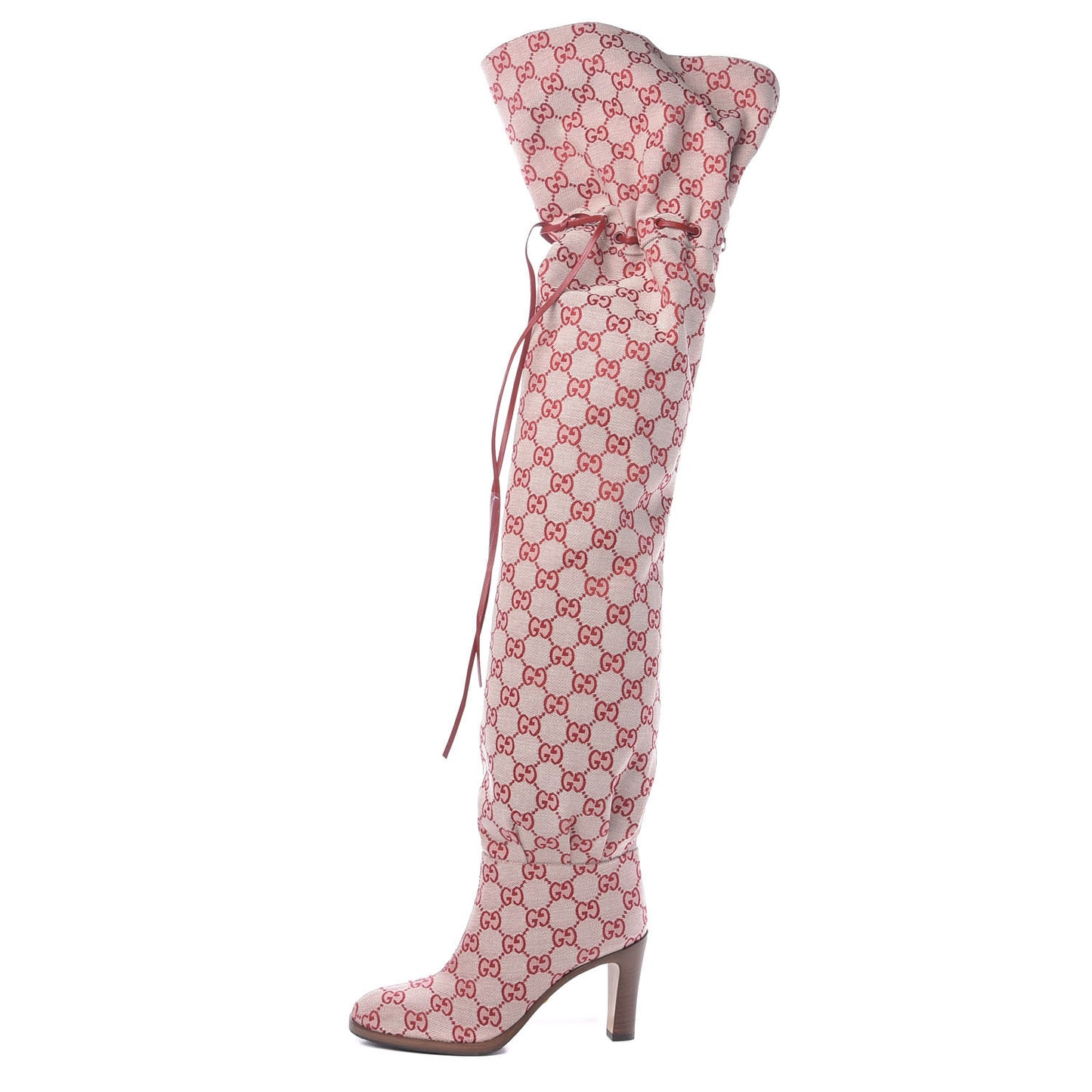 Monogram Over The Knee Boots 35 Gardenia Hibiscus Red