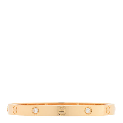 Cartier 18K Yellow Gold 4 Diamond LOVE Bracelet 17 2 of 5
