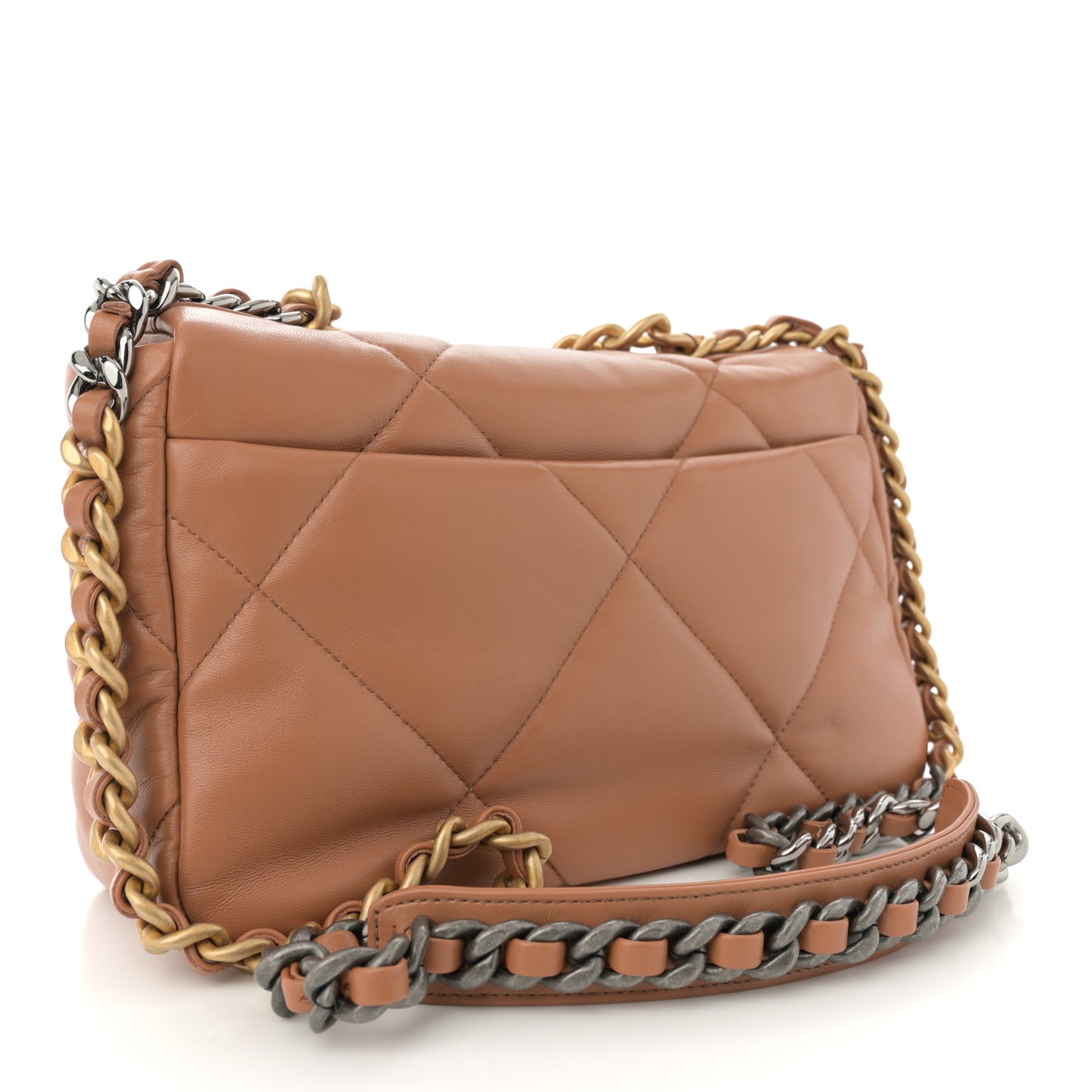 Lambskin Quilted Medium Chanel 19 Flap Brown