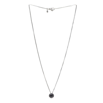 David Yurman Sterling Silver Black Orchid 8mm Petite Chatelaine Pendant Necklace 3 of 5