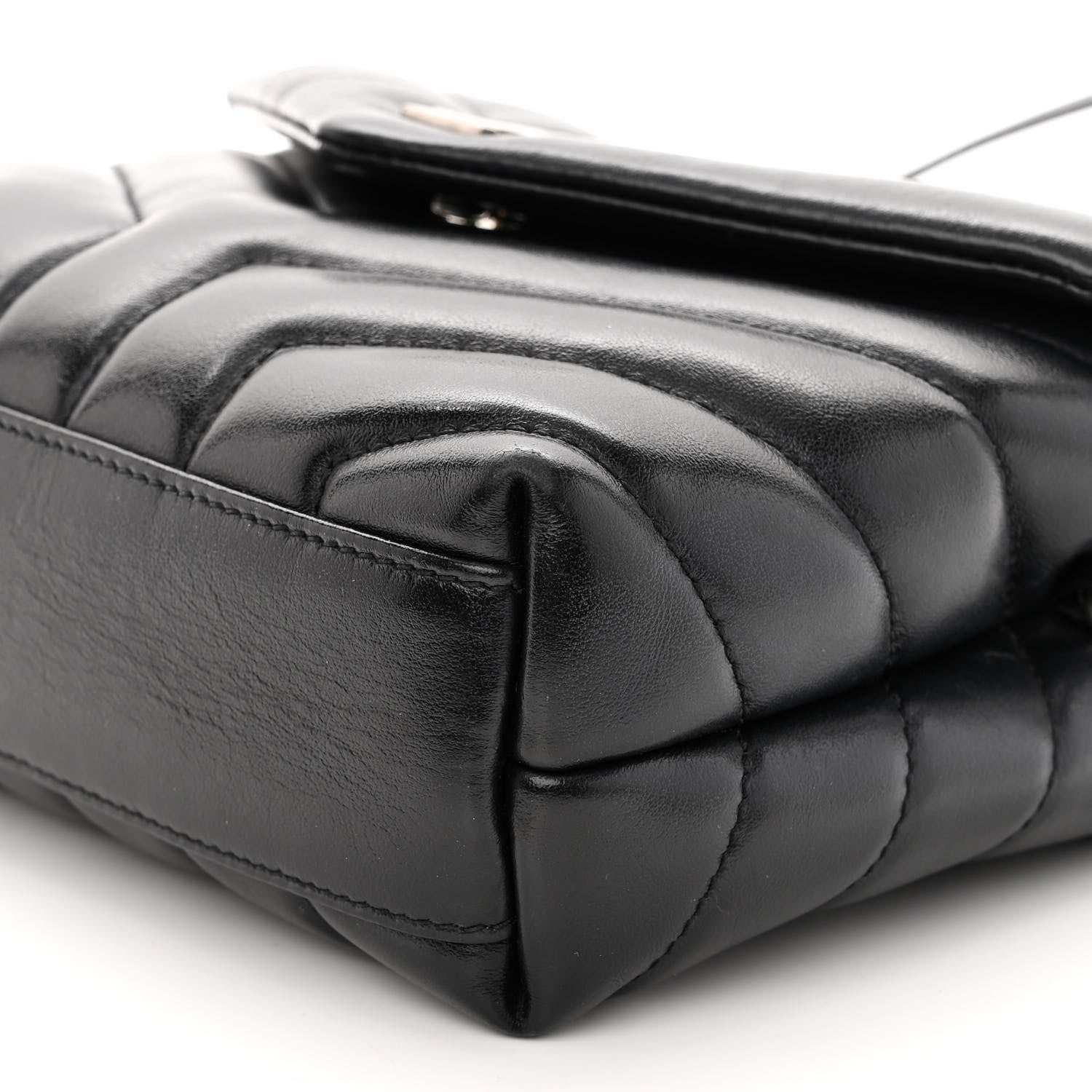 Saint Laurent SAINT LAURENT Calfskin Y Quilted Monogram Toy Loulou Crossbody Bag Black 8 of 10