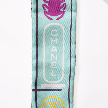 Chanel Silk CC Slim Bandeau Scarf Multicolor 2 of 5