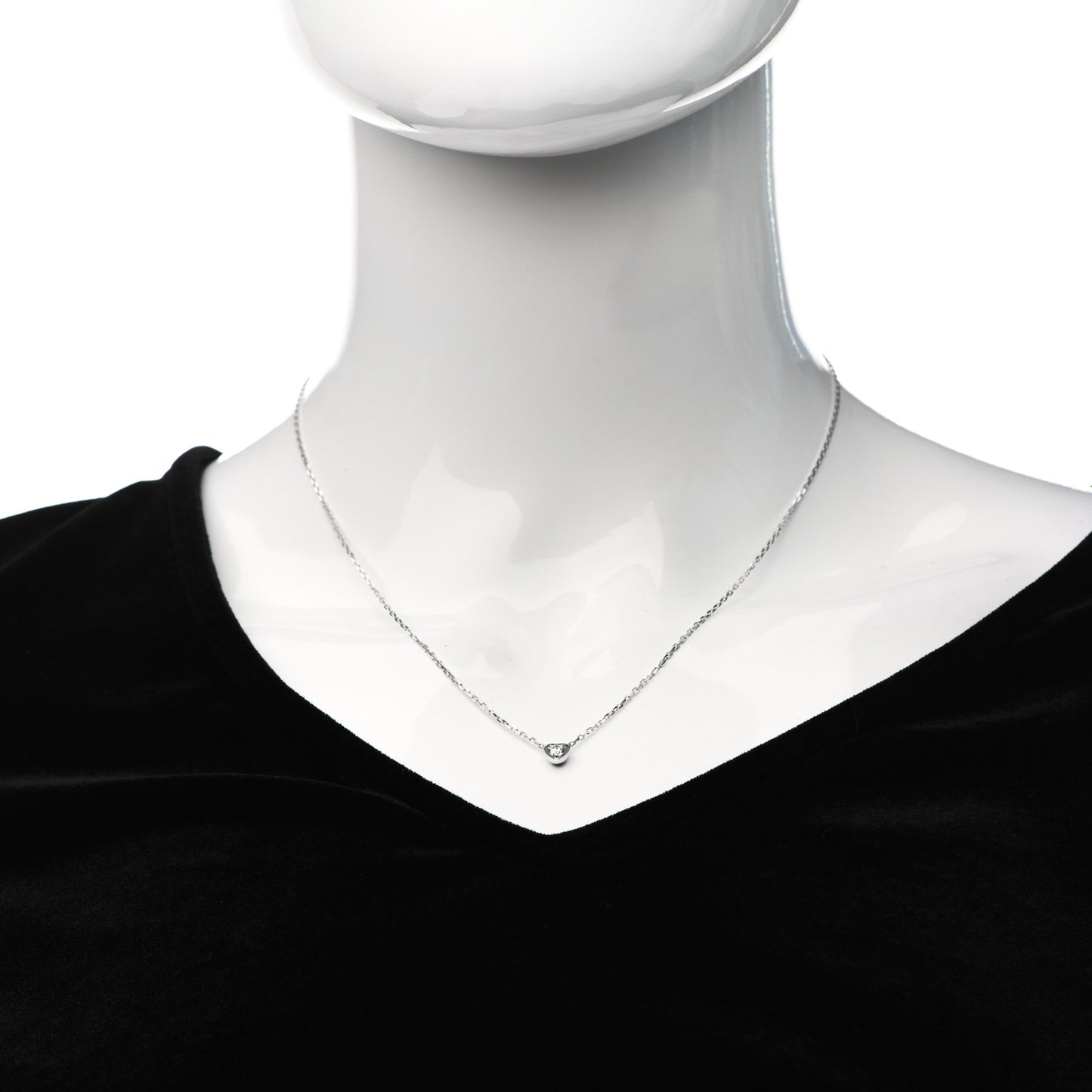 18K White Gold Diamond D'Amour Heart Pendant Necklace