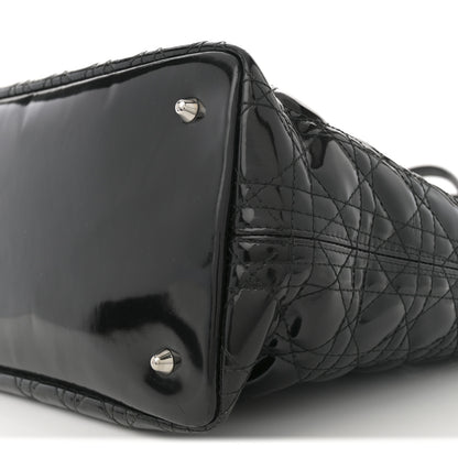Christian Dior Patent Cannage Medium Panarea Tote Black 18 of 23