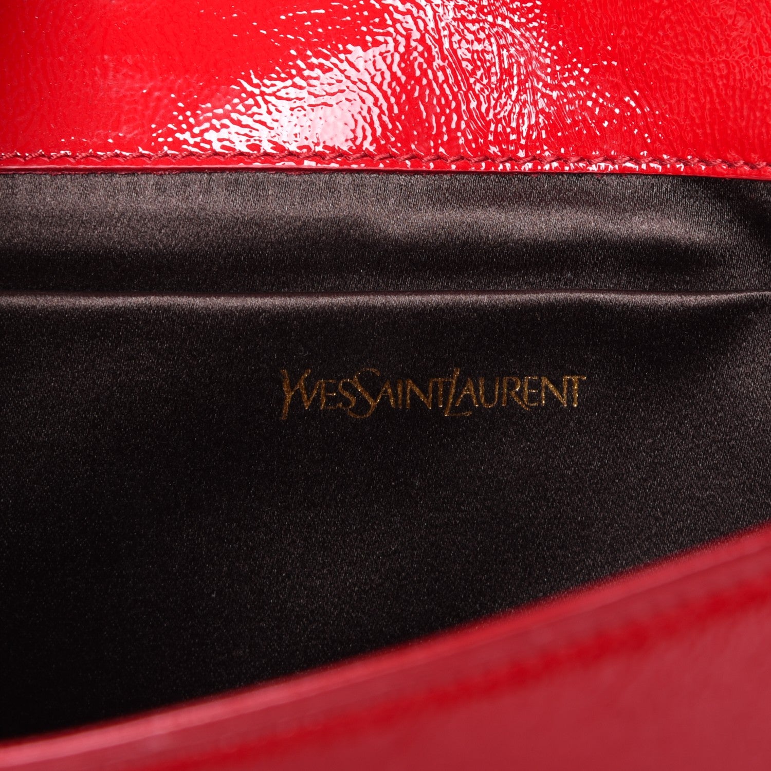 Saint Laurent Textured Patent Monogram Large Belle De Jour Clutch Red 6 of 7