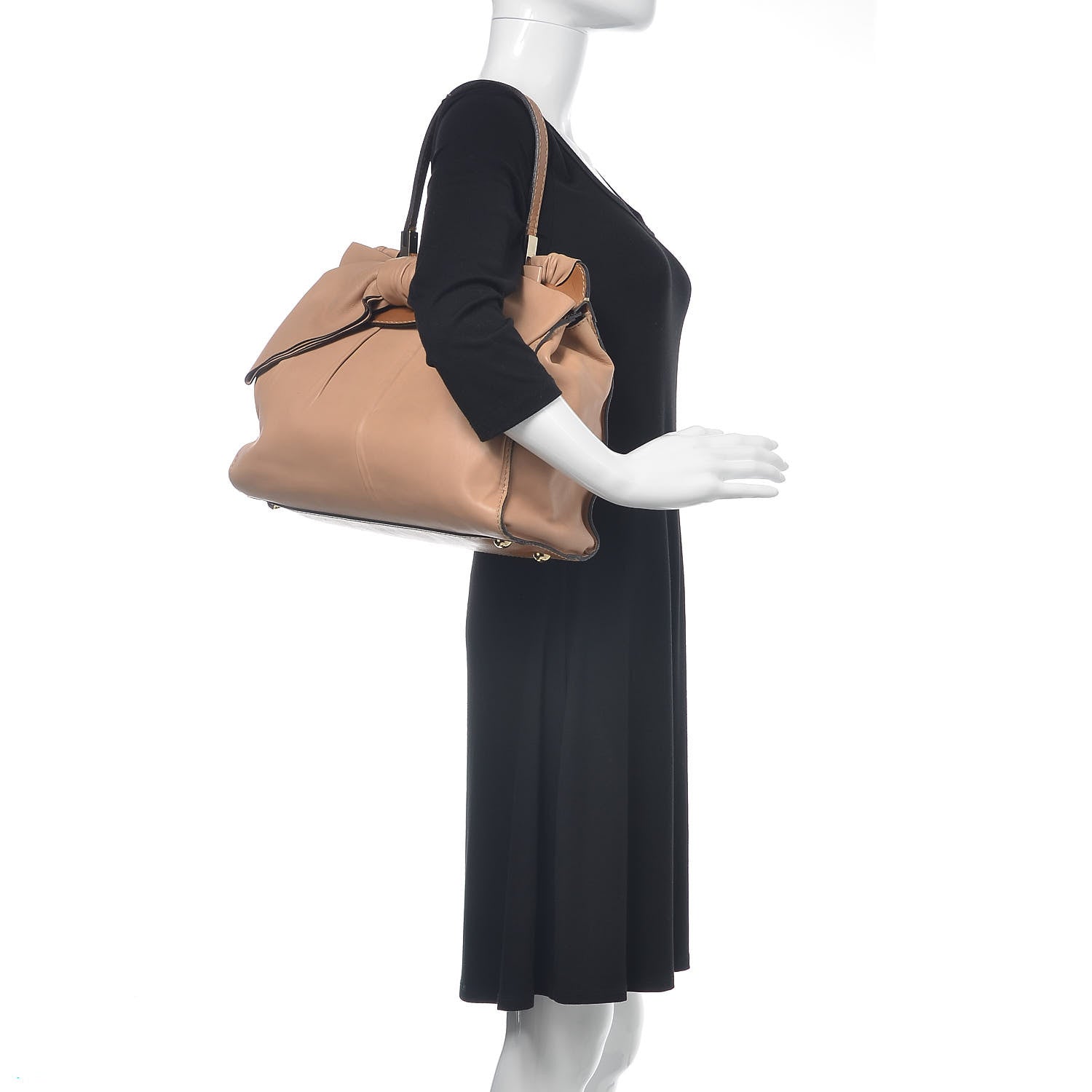 Valentino Garavani Nappa Large Aphrodite Bow Satchel Taupe 2 of 31