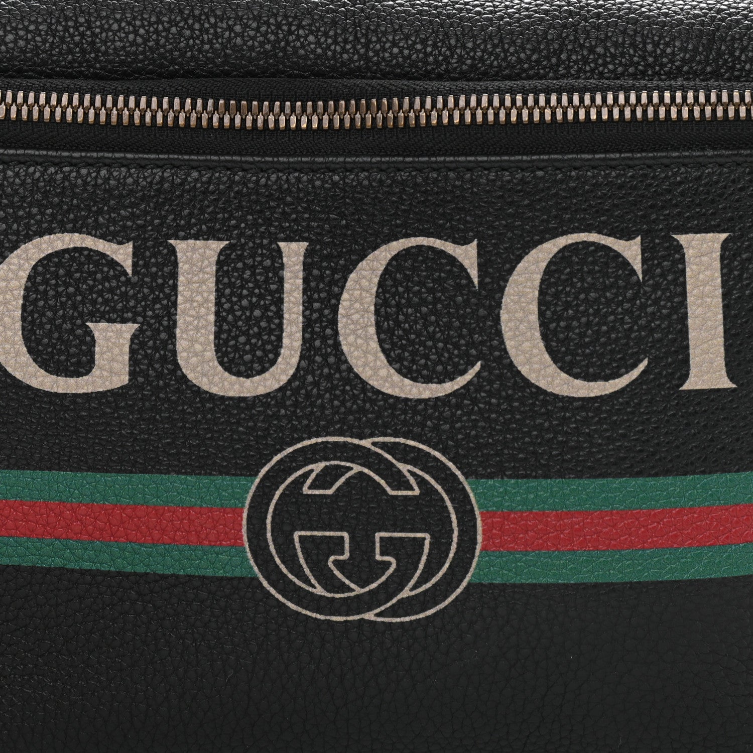 Gucci Grained Calfskin Logo Belt Bag Black 8 of 10
