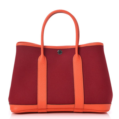 Hermes Toile Militaire Vache Country Garden Party 30 Rouge Grenant Orange Poppy 1 of 8