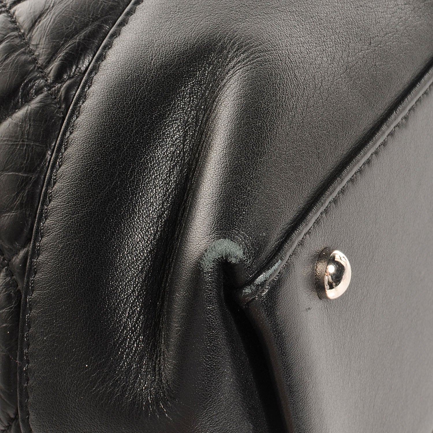 Chanel Aged Calfskin Quilted Be CC Tote Black 9 of 10