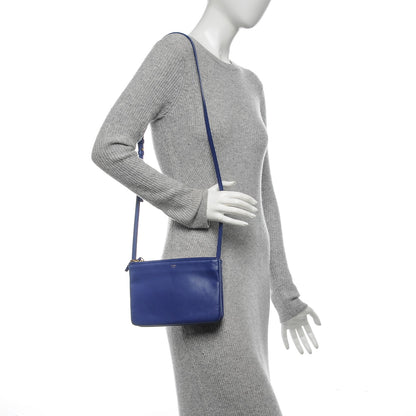 Celine Lambskin Small Trio Crossbody Bag Indigo 2 of 7