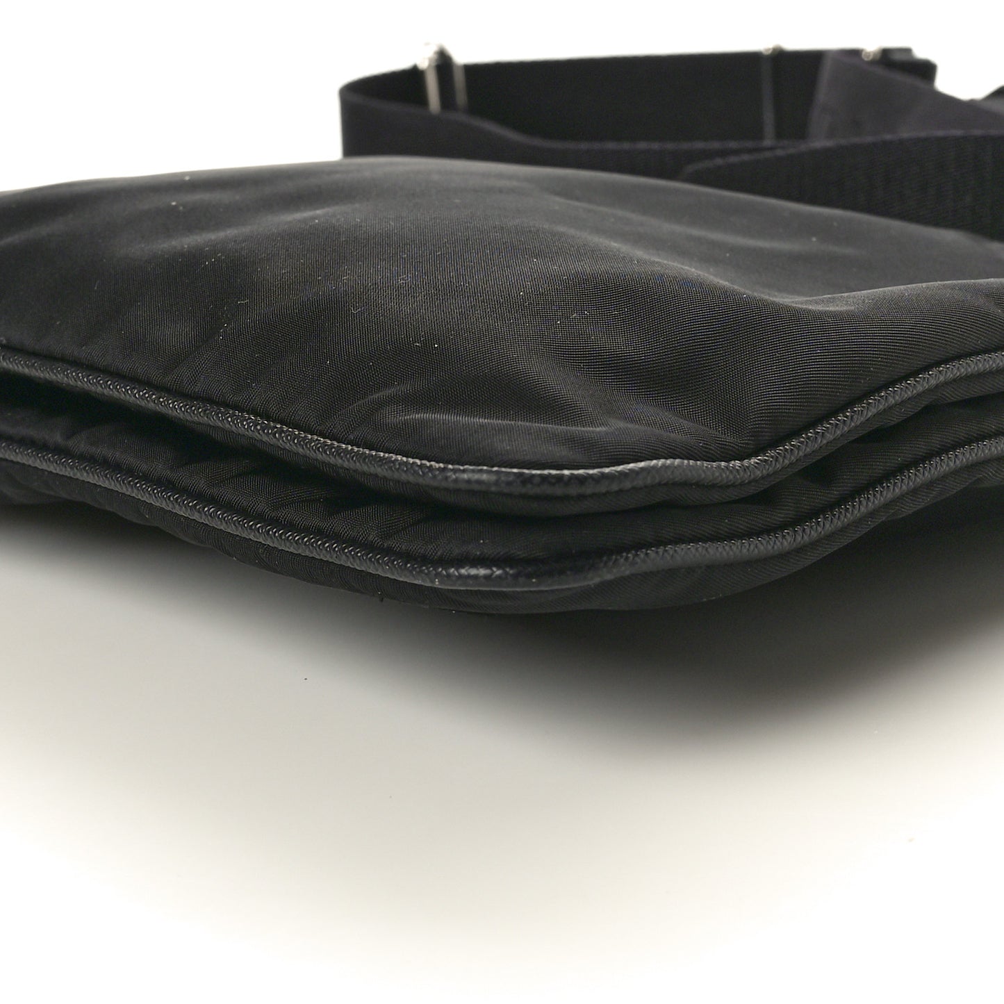 Re-Nylon Saffiano Re-Edition 2000 Double Zip Crossbody Bag Black