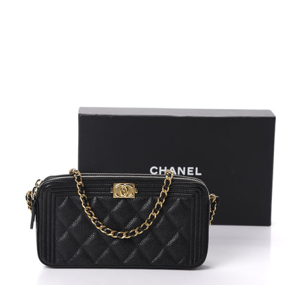 Chanel Caviar Quilted Small Boy Clutch With Chain Black 11 of 11