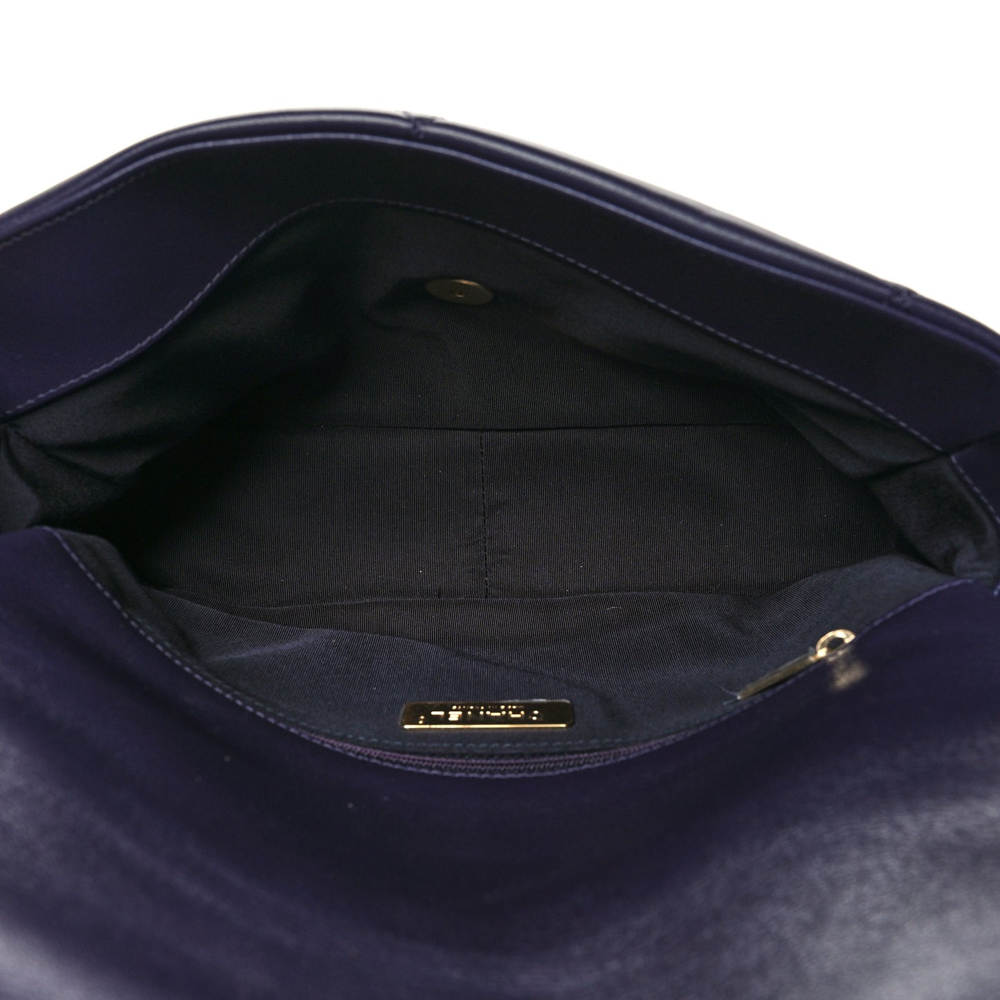 Goatskin Quilted Large Chanel 19 Flap Dark Purple