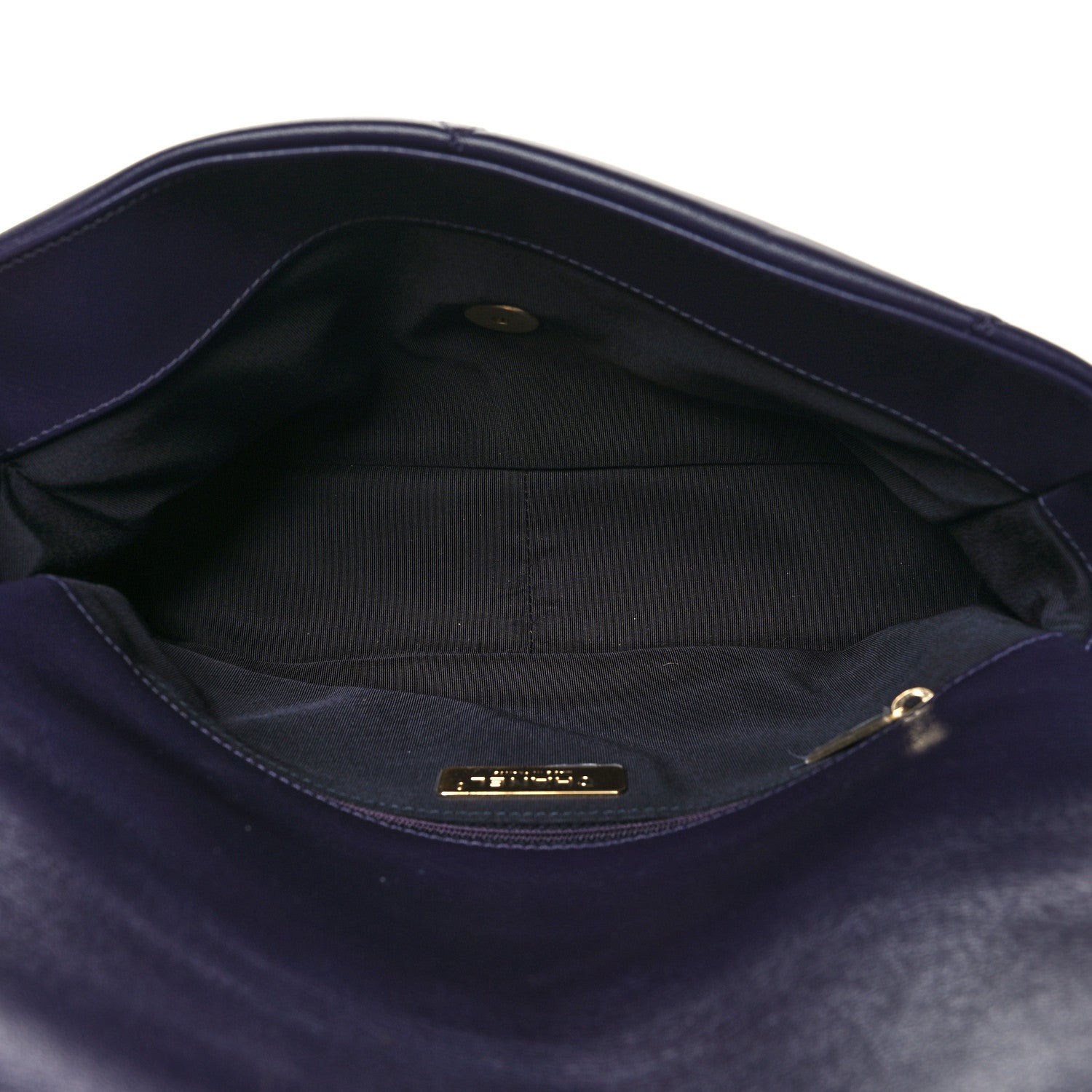 Chanel Goatskin Quilted Large Chanel 19 Flap Dark Purple 5 of 10