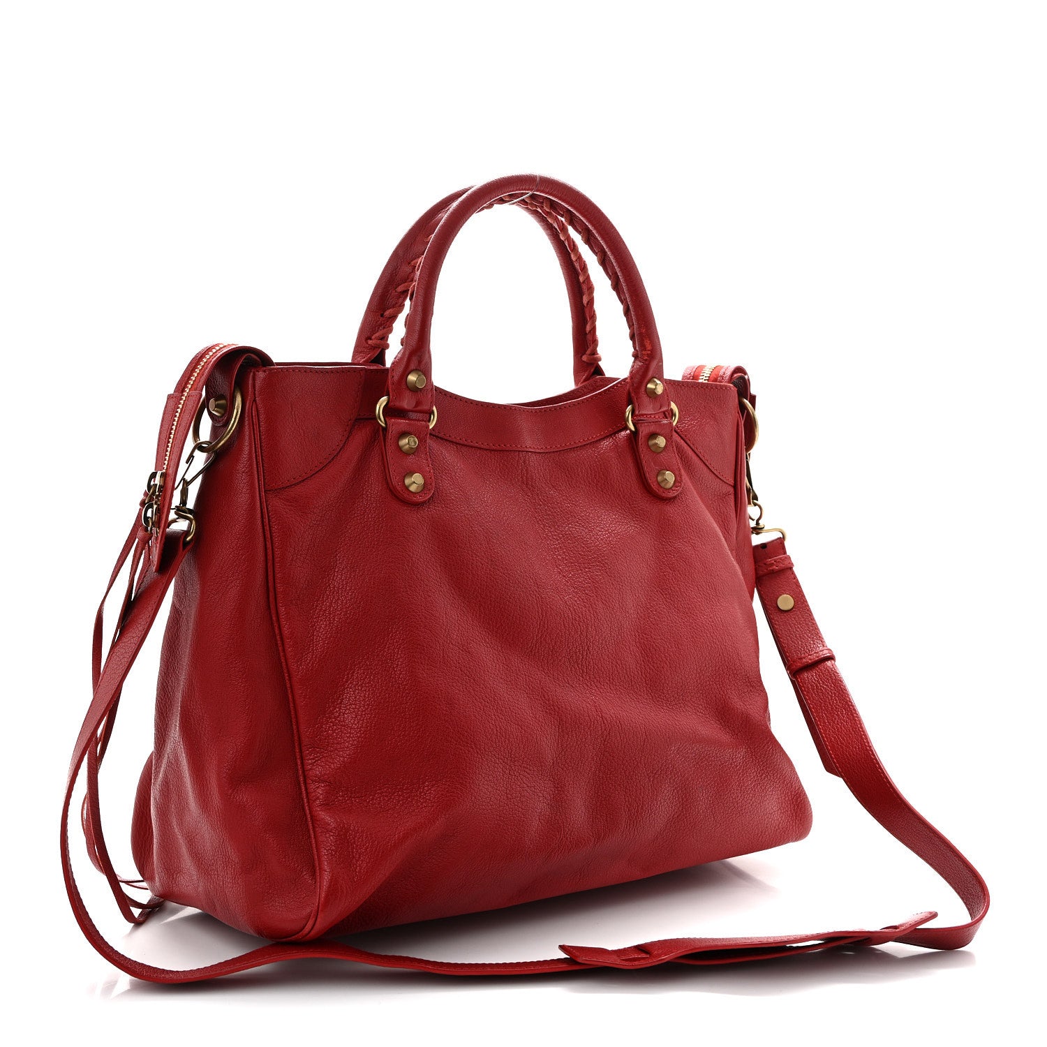 Balenciaga Sugar Goatskin Classic Gold Hardware Velo Rouge Coquelicot 4 of 15
