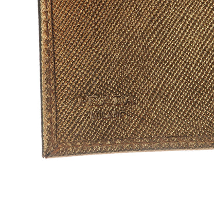 Prada Saffiano French Flap Compact Wallet Bronzo 6 of 7