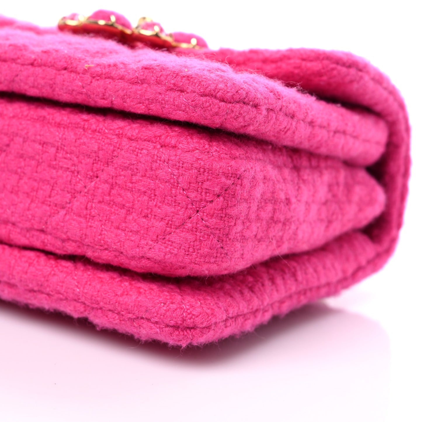 Cashmere Tweed Quilted Mini Bijoux Flap Fuchsia