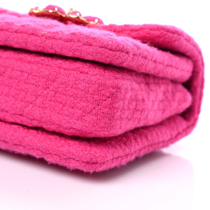 Chanel Cashmere Tweed Quilted Mini Bijoux Flap Fuchsia 9 of 9