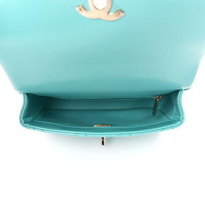 Chanel Shiny Lambskin Quilted Mini Coco Trip Flap Bag Turquoise 5 of 10