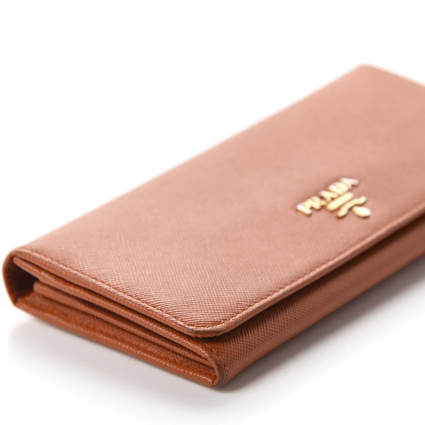Saffiano Metal Continental Flap Wallet Papaya