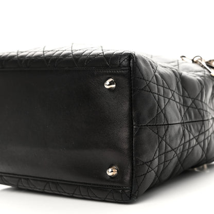 Christian Dior Lambskin Cannage Small Soft Lady Dior Tote Black 10 of 14