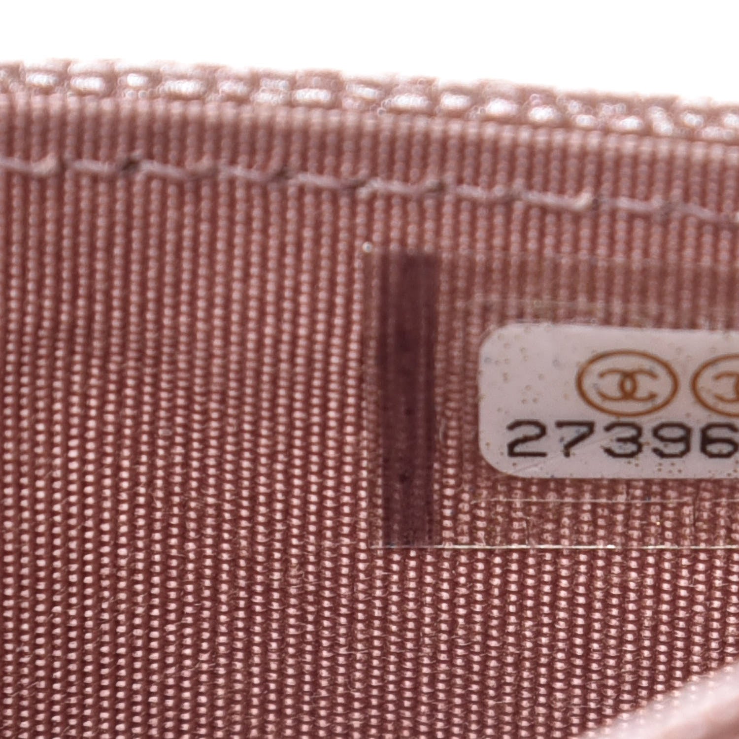 Chanel Metallic Caviar Chevron Quilted Vintage Mademoiselle Card Holder Pink 8 of 9