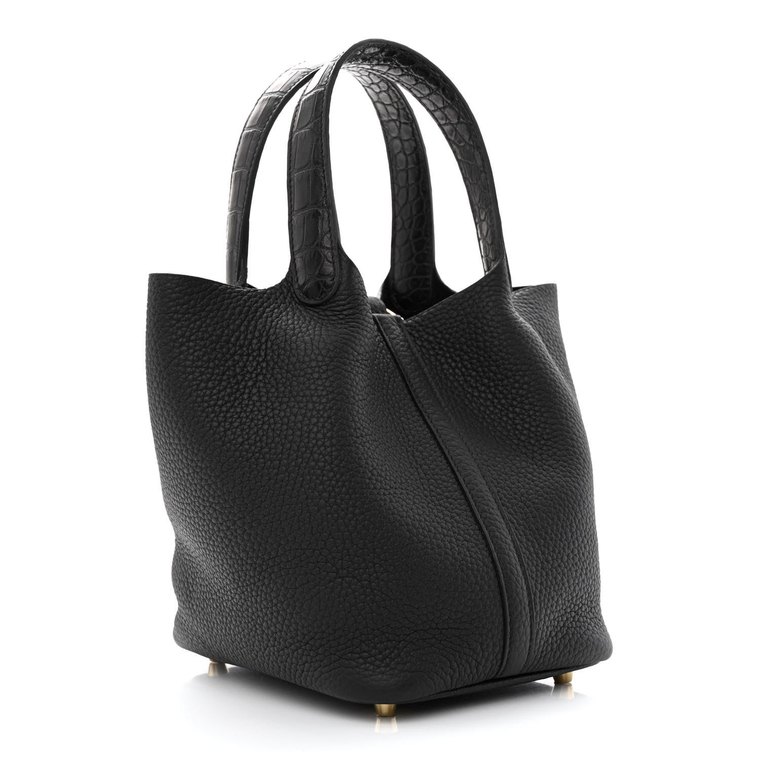 Hermes Taurillon Clemence Matte Alligator Picotin Lock Touch 18 PM Black 3 of 11