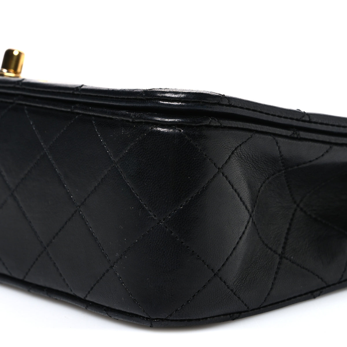Lambskin Quilted Small Single Flap Bag Black