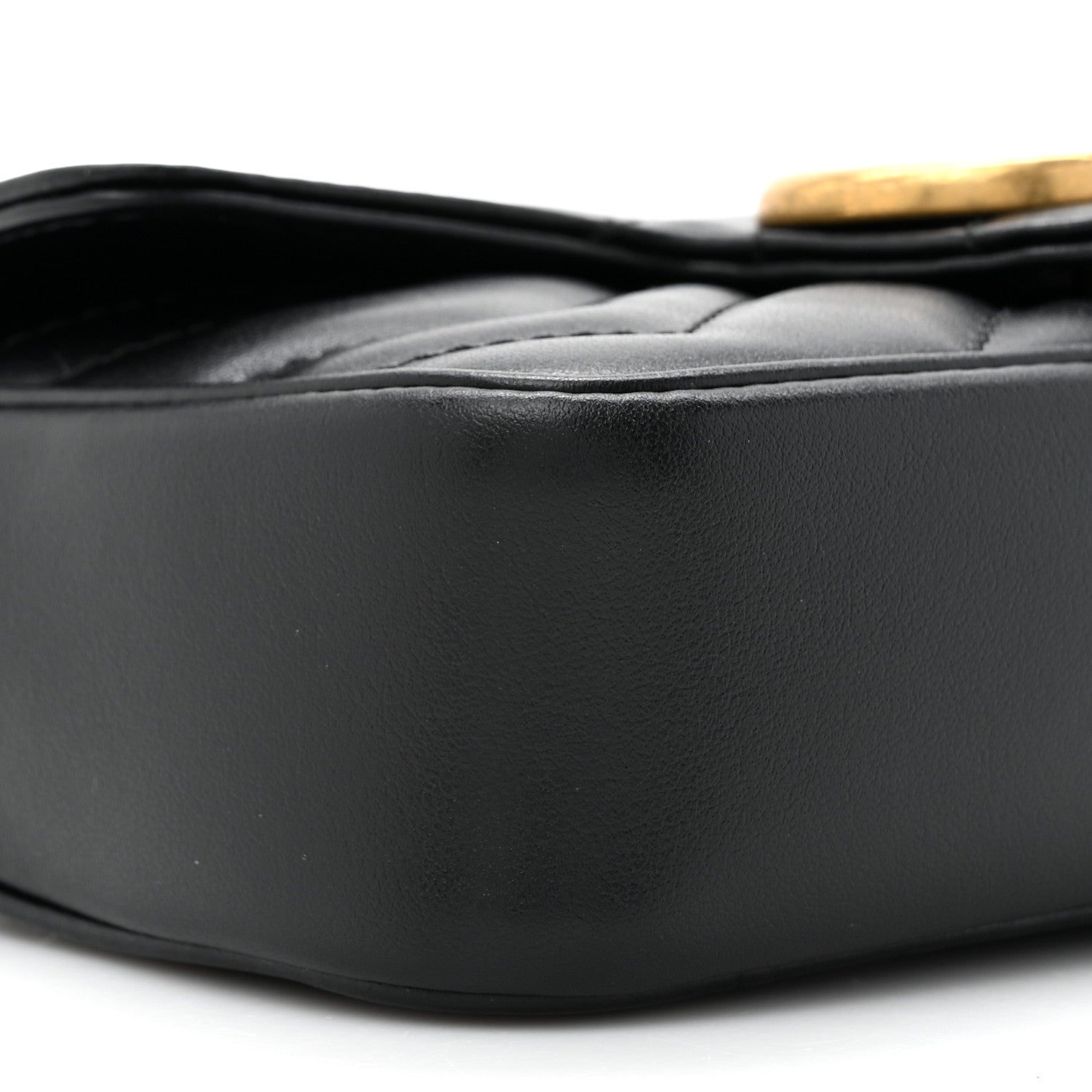 Gucci Calfskin Matelasse Super Mini GG Marmont Shoulder Bag Black 10 of 10