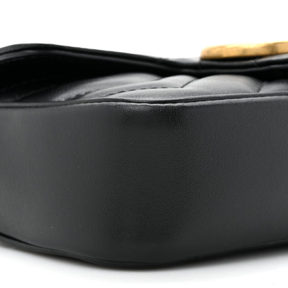 Gucci Calfskin Matelasse Super Mini GG Marmont Shoulder Bag Black 10 of 10