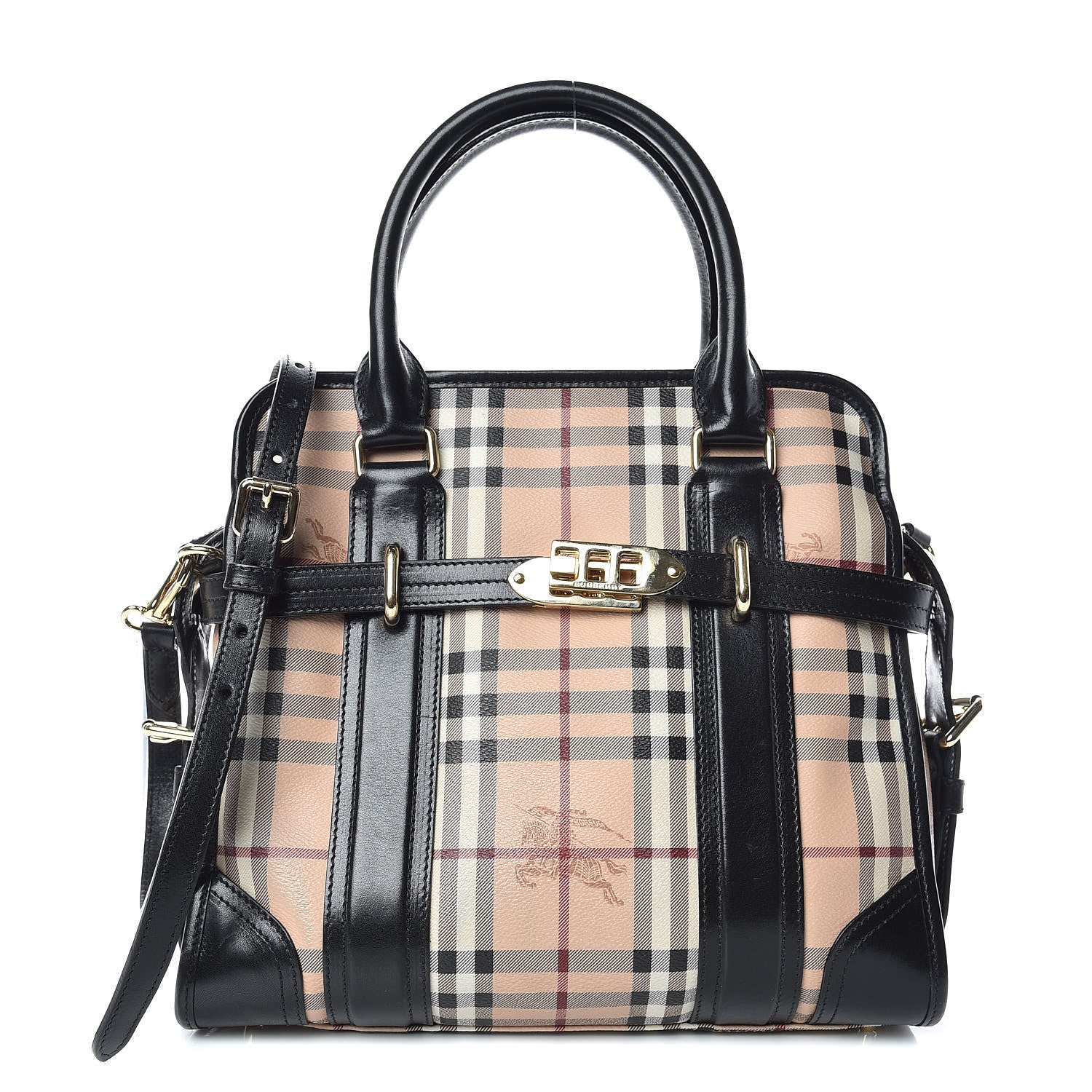 Burberry Haymarket Check Minford Portrait Tote Black 1 of 8