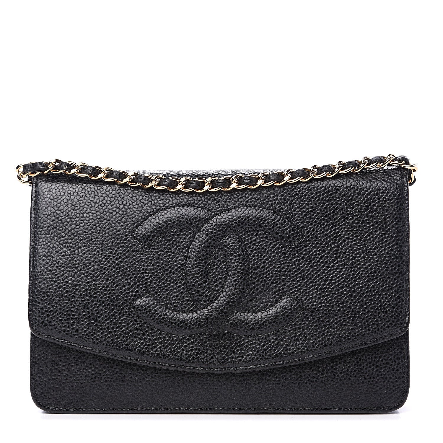 Chanel Caviar Timeless CC Wallet On Chain WOC Black 1 of 13