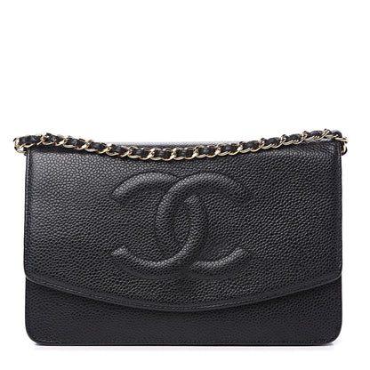Chanel Caviar Timeless CC Wallet On Chain WOC Black 1 of 13