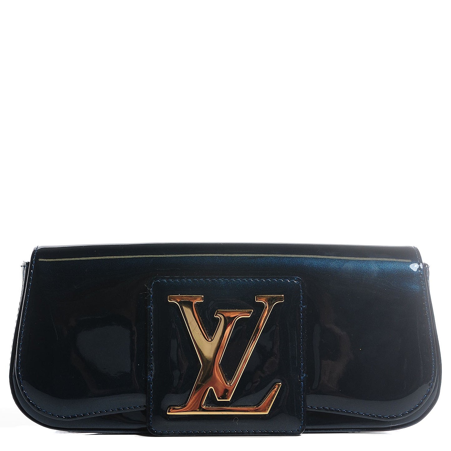 Patent Sobe Clutch Blue Nuit