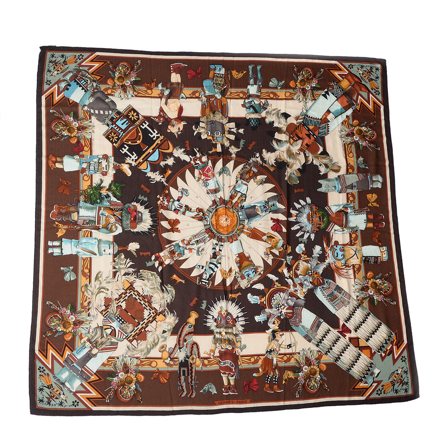 Cashmere Silk Kachinas Shawl 140