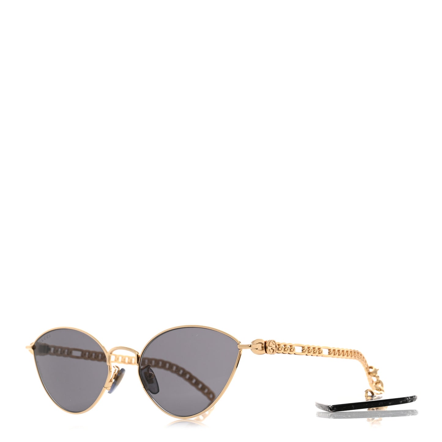 Metal Chain Cat Eye GG0977S Sunglasses Gold Grey