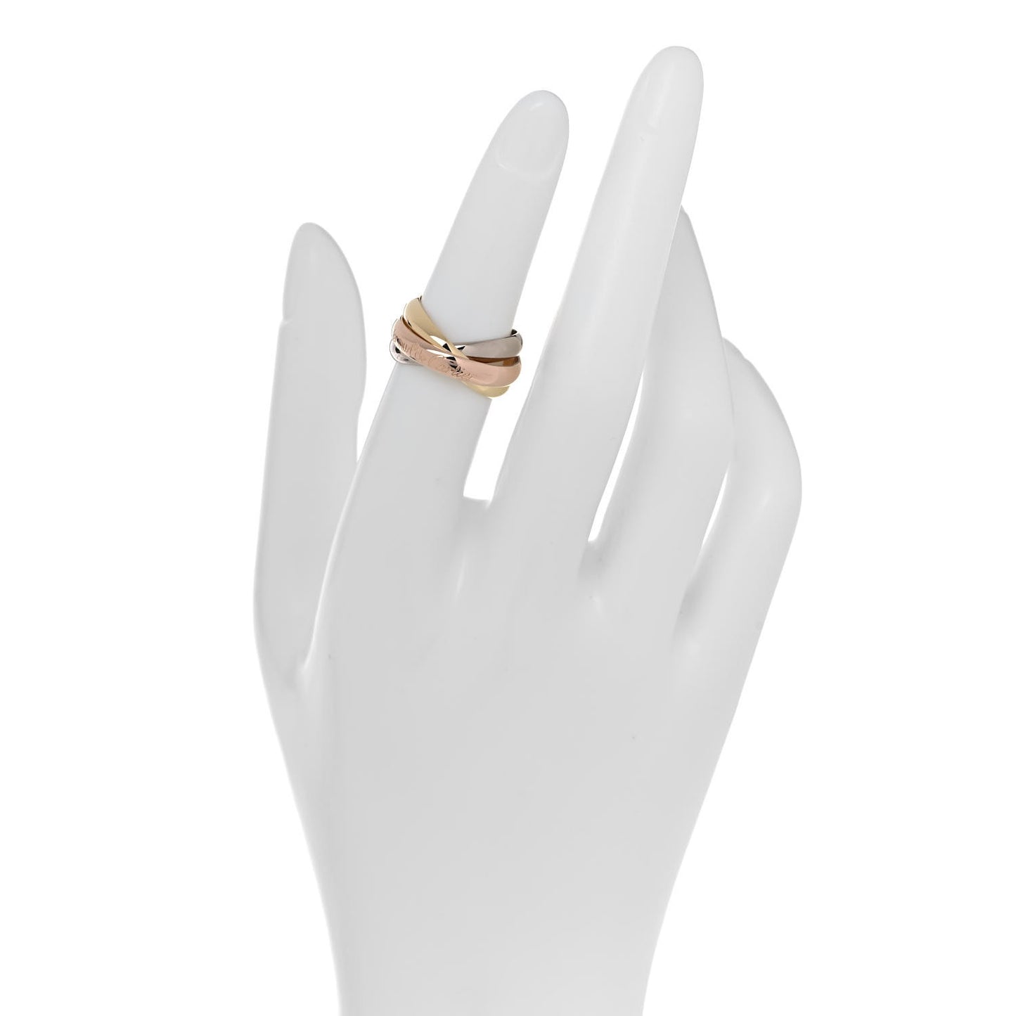 18K Pink Yellow White Gold Classic Les Must De Cartier Trinity Ring 52 6