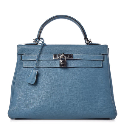 Hermes Togo Kelly Retourne 32 Blue Jean 1 of 16