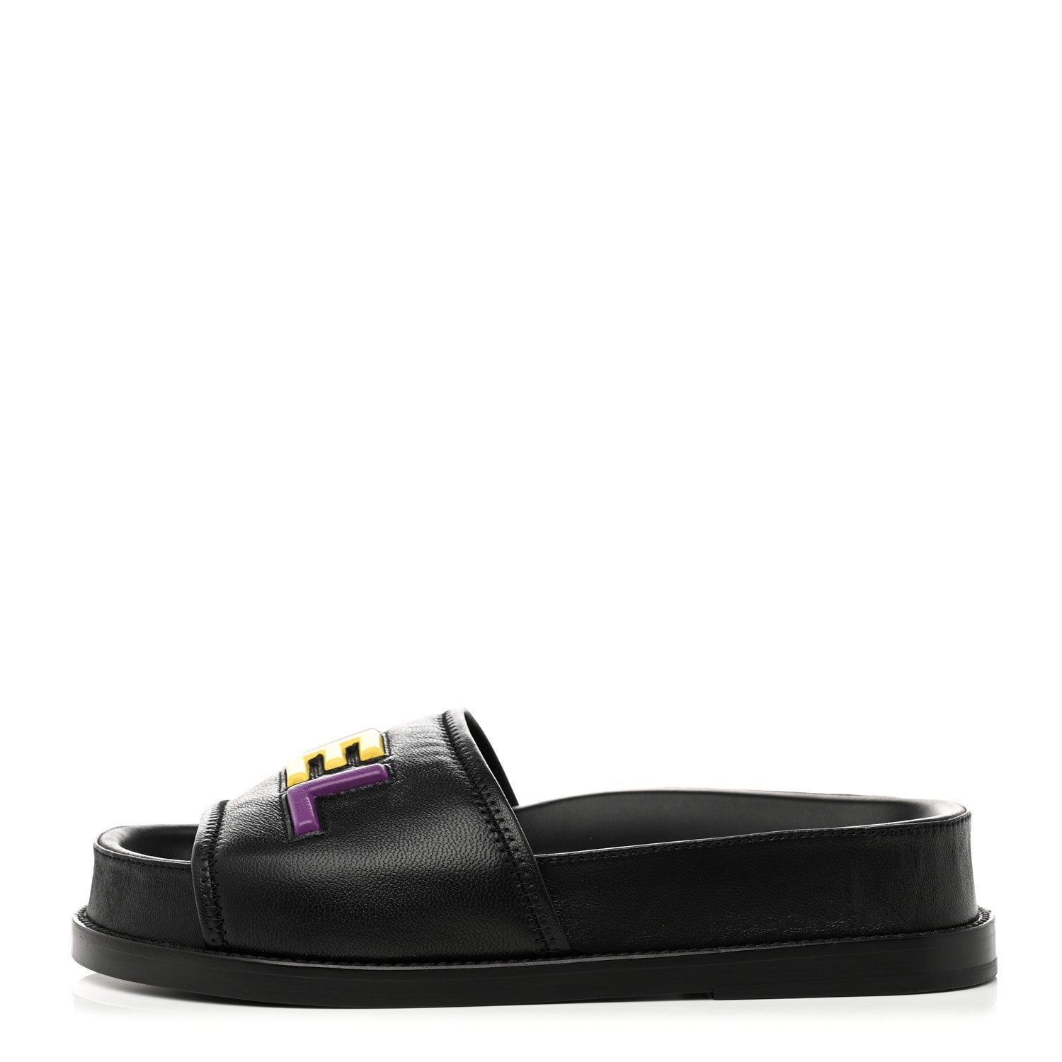 Chanel Lambskin Cha-Nel Mule Sandals 36 Black Multicolor 1 of 10