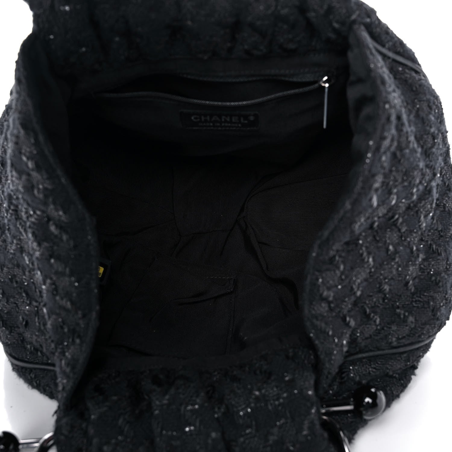 Chanel Tweed Boucle Knitting Bag Black 10 of 12