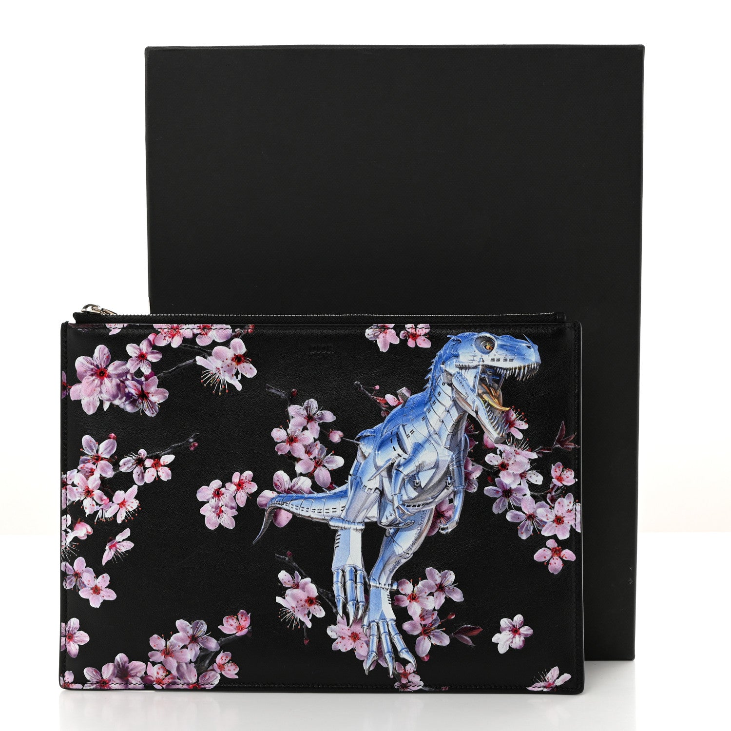 Christian Dior x Sorayama Calfskin Zipped Pouch Black 10 of 10