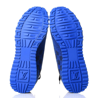 Louis Vuitton Calfskin Damier Mens Run Away Sneakers 10.5 Blue 7 of 10