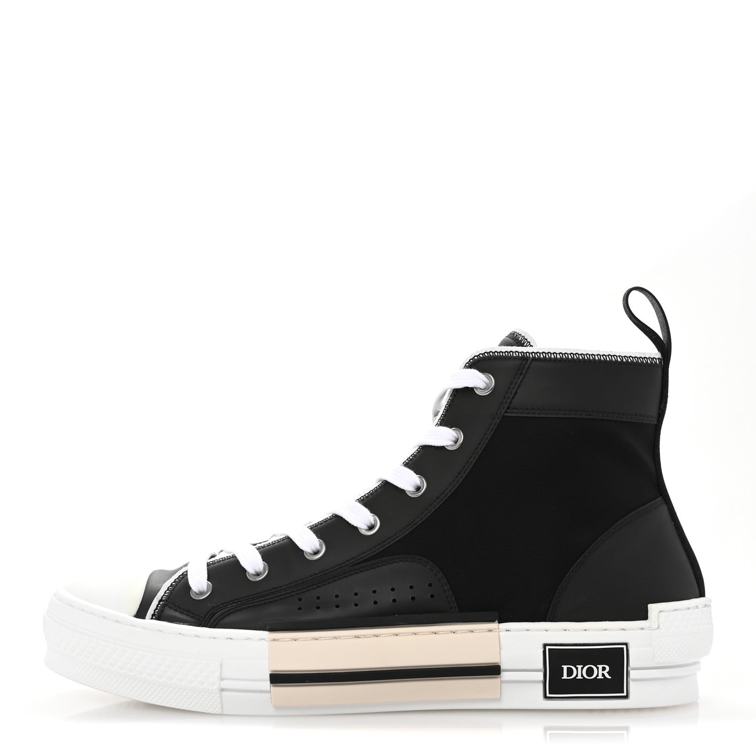 Christian Dior Nylon Calfskin Mens B23 High Top Sneakers 42 Black 1 of 9