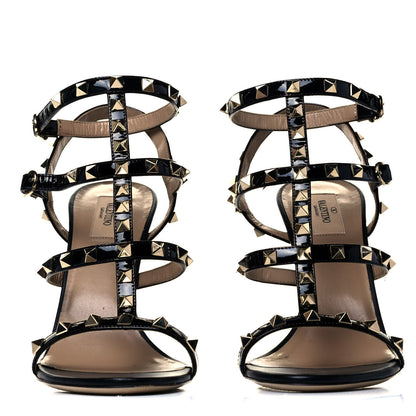 Valentino Garavani Patent Rockstud Gladiator 105mm Sandals 40 Black 3 of 8