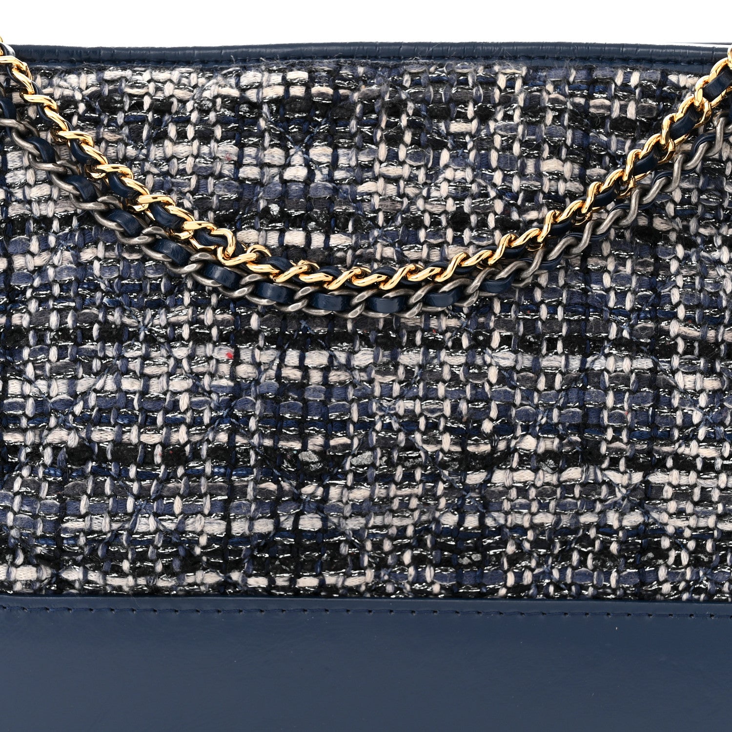 Chanel Tweed Calfskin Medium Gabrielle Hobo Blue 8 of 11