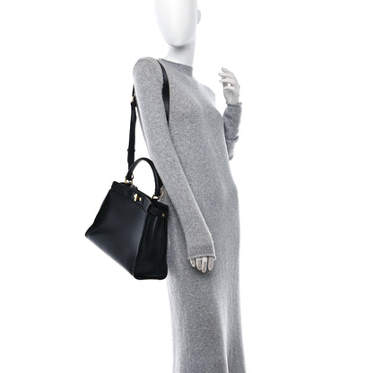 Fendi Vitello Seta Shiny Nappa Medium Peekaboo Iconic Satchel Black 2 of 8
