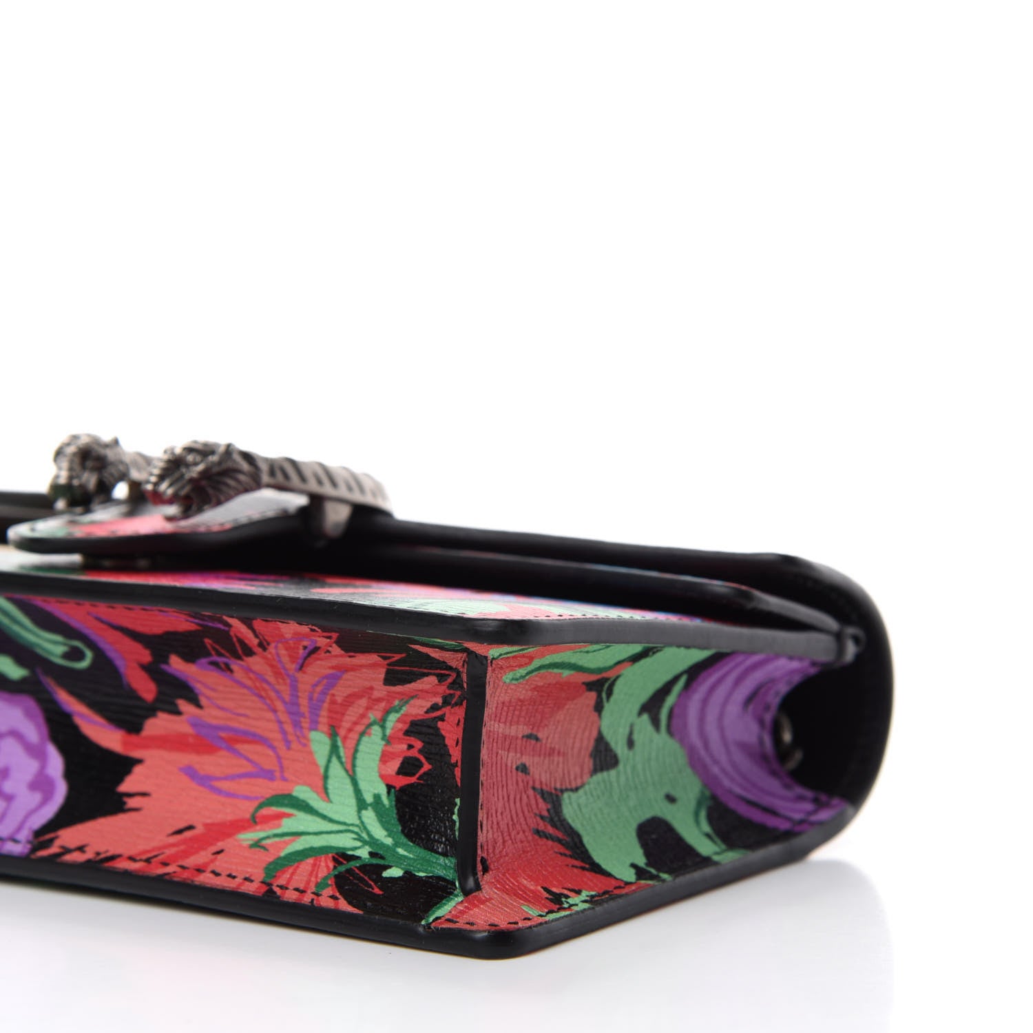 Gucci X KEN SCOTT New Shangai Calfskin Jenny Floral Print Super Mini Dionysus Shoulder Bag Black Pink 7 of 9